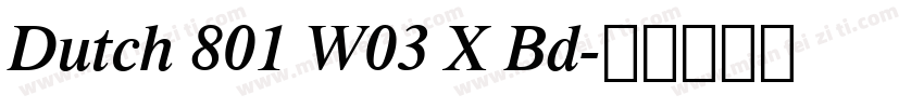 Dutch 801 W03 X Bd字体转换